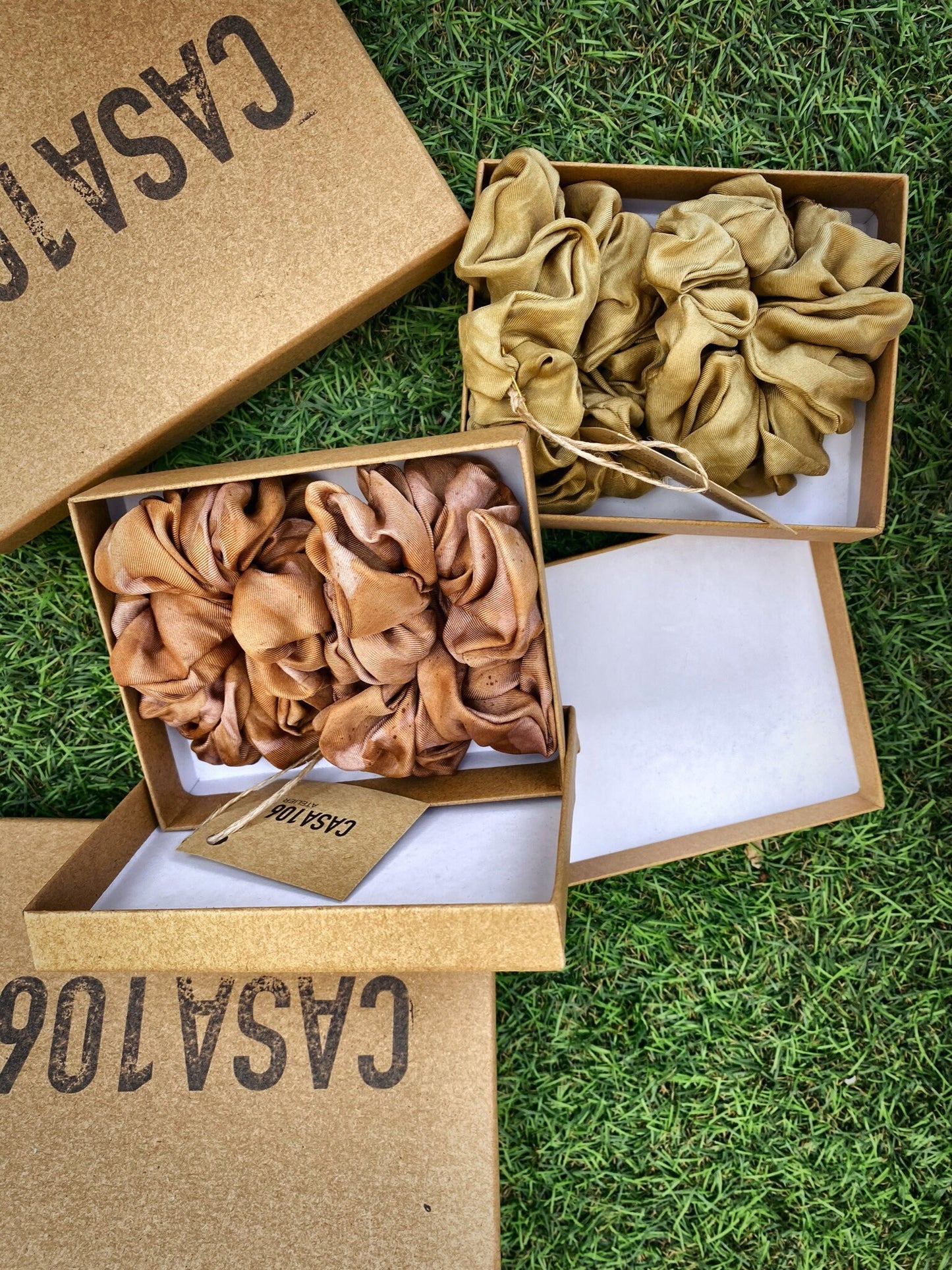 Silk Scrunchie Set Plant Dyed