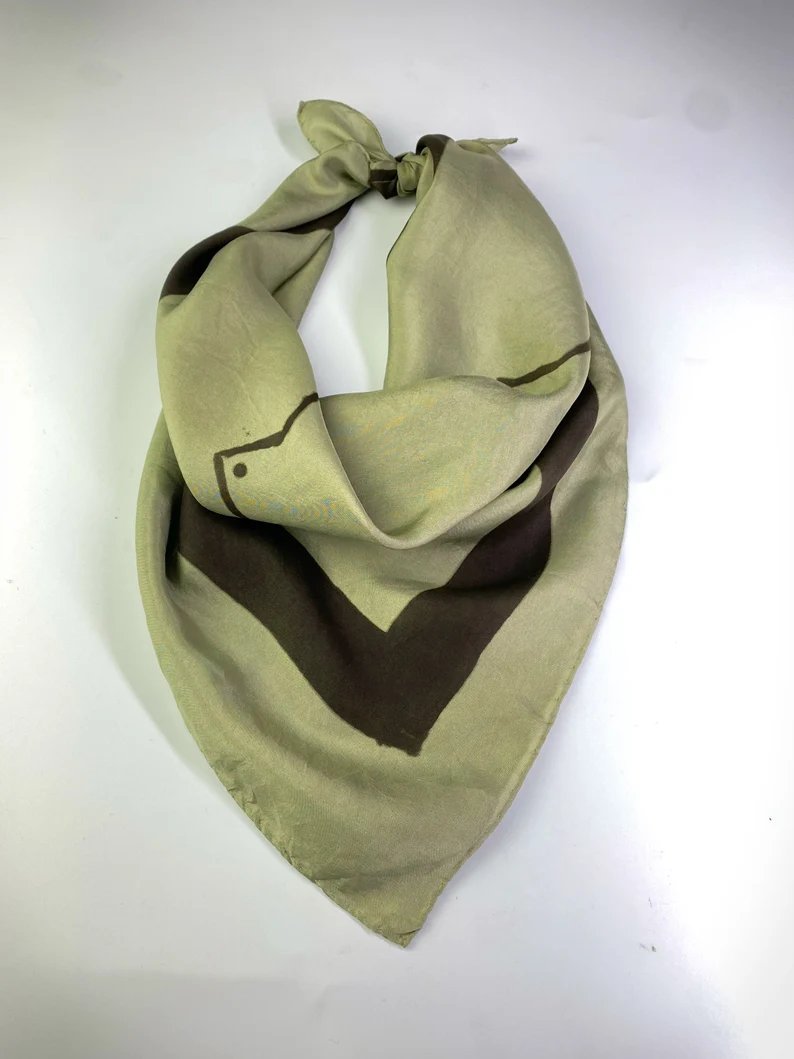 Custom Silk Scarf Green Heart Chakra Mandala