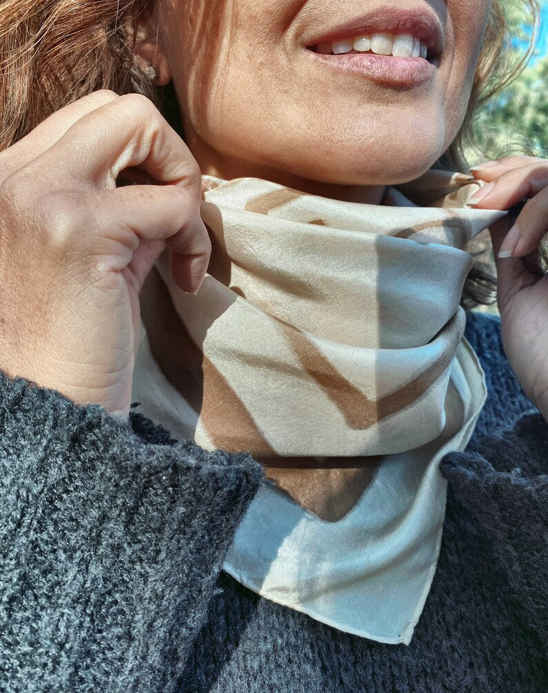 Silk Scarf Beige Heart Chakra