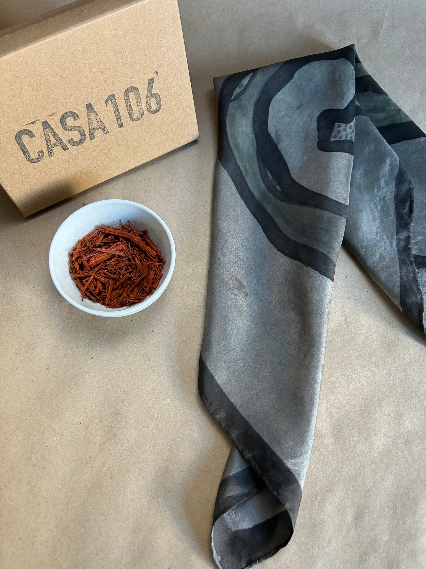 Silk Scarf Black Serpent