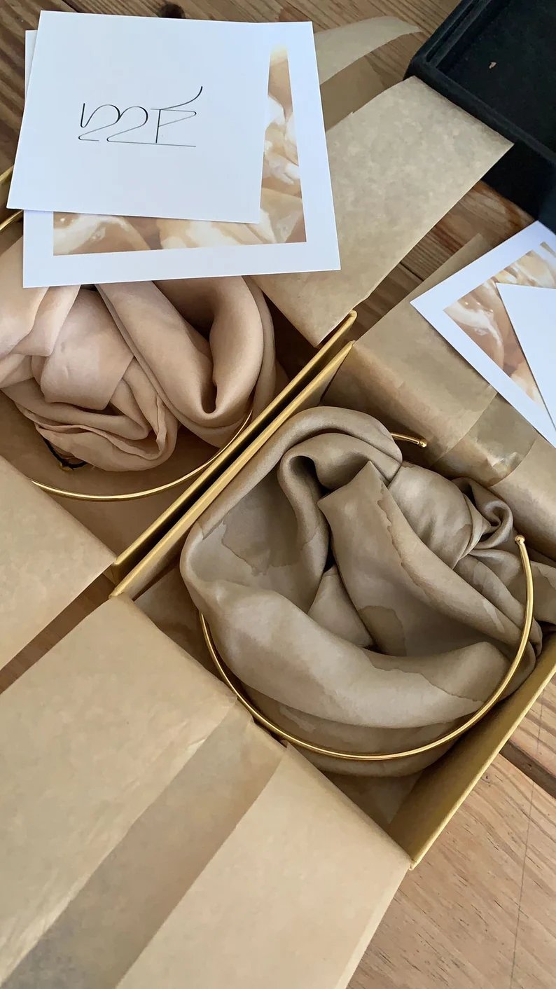 Silk Scarf Gold Choker