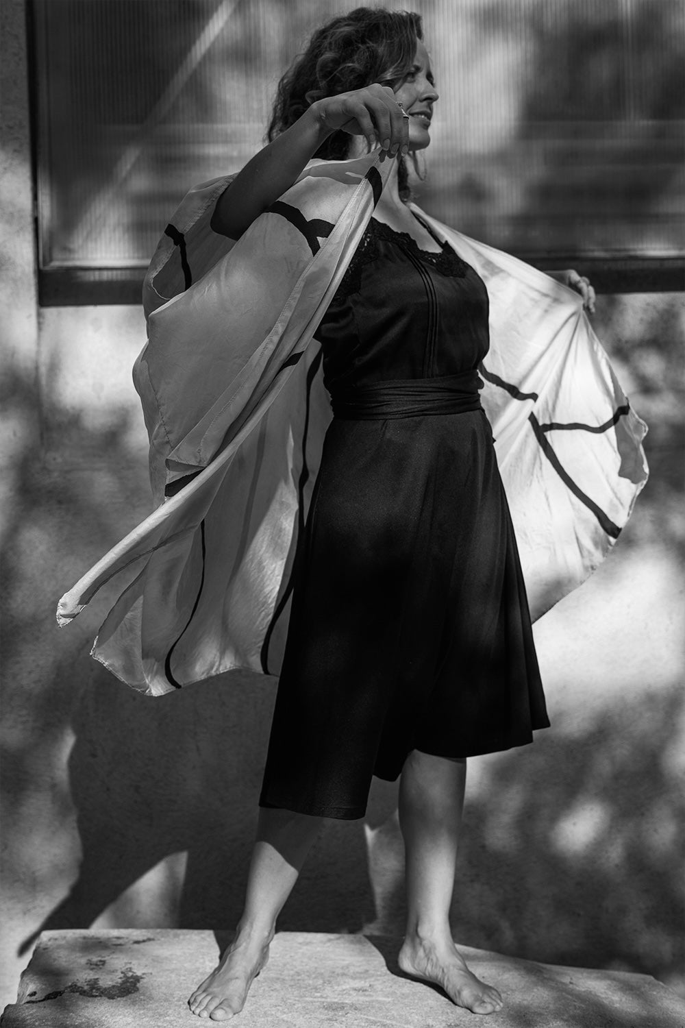 Silk Kimono Hippy Black Roots
