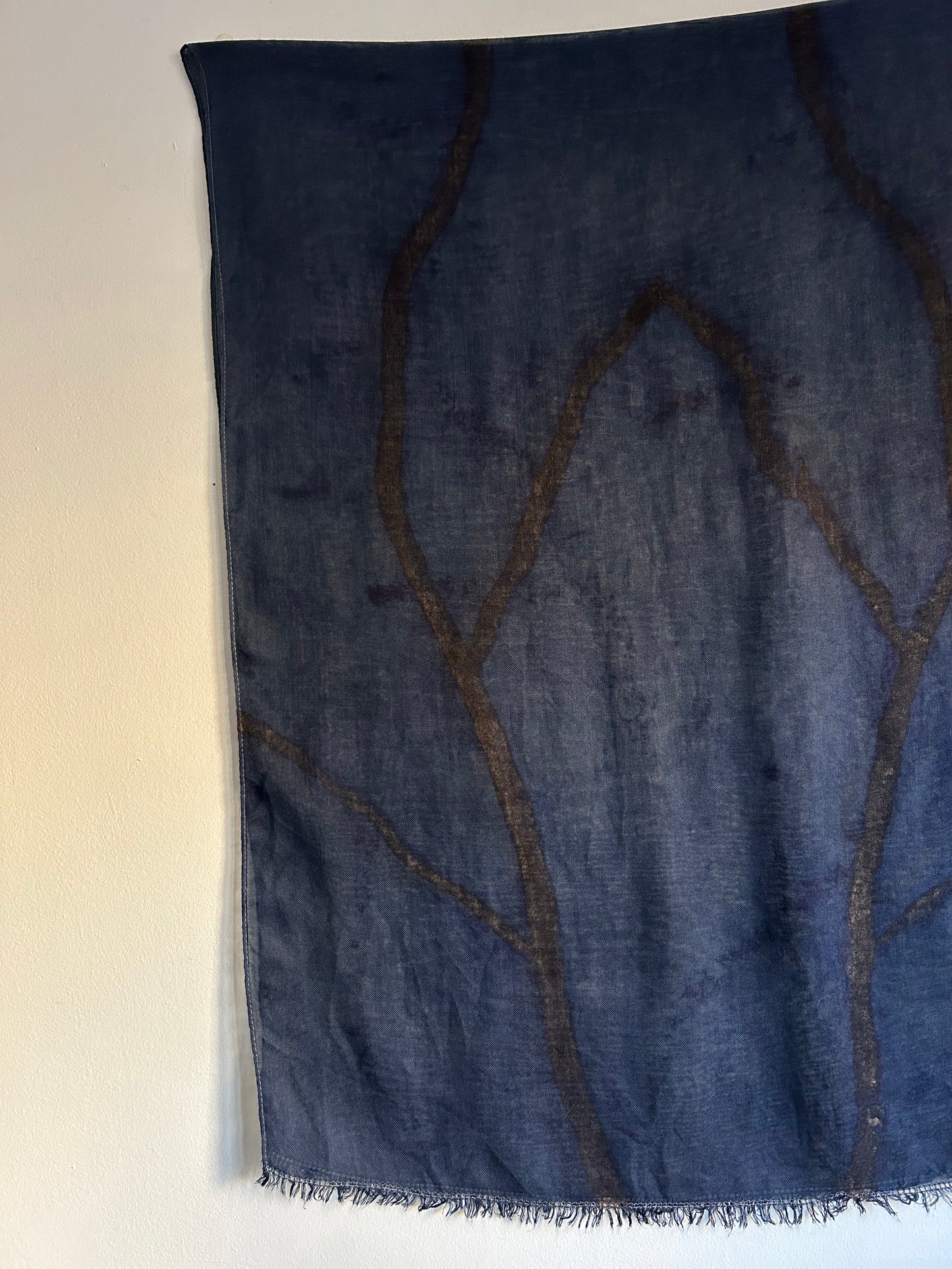 Custom Wool and Silk Scarf Marine Roots