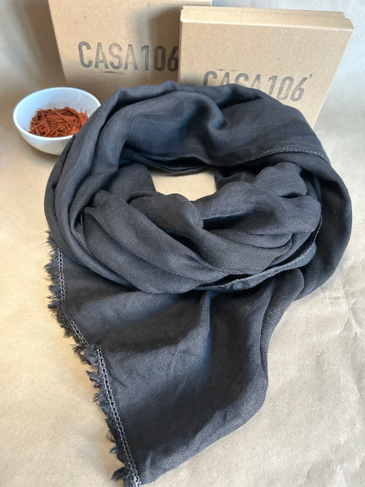 Custom Wool and Silk Scarf Black Roots