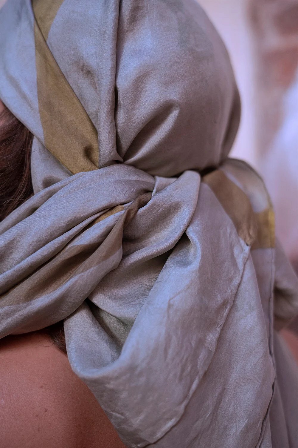 Custom Silk Shawl Green Four Elements Earth