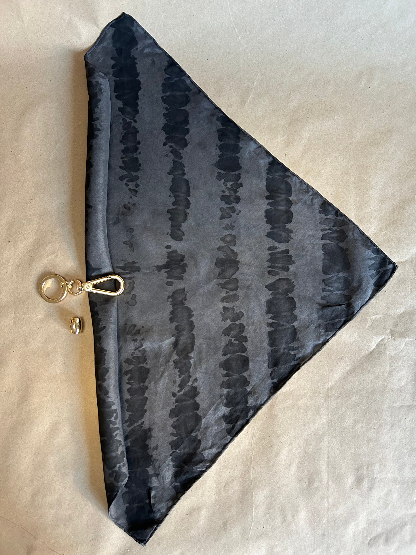 Silk Scarf with Keychain black Logwood