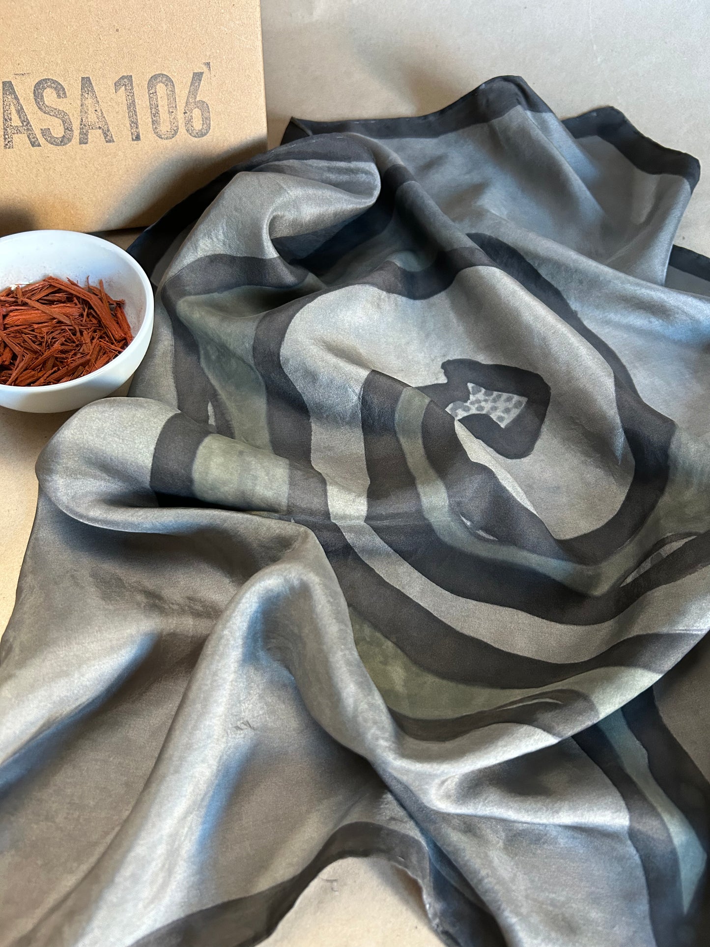 Silk Scarf Black Serpent