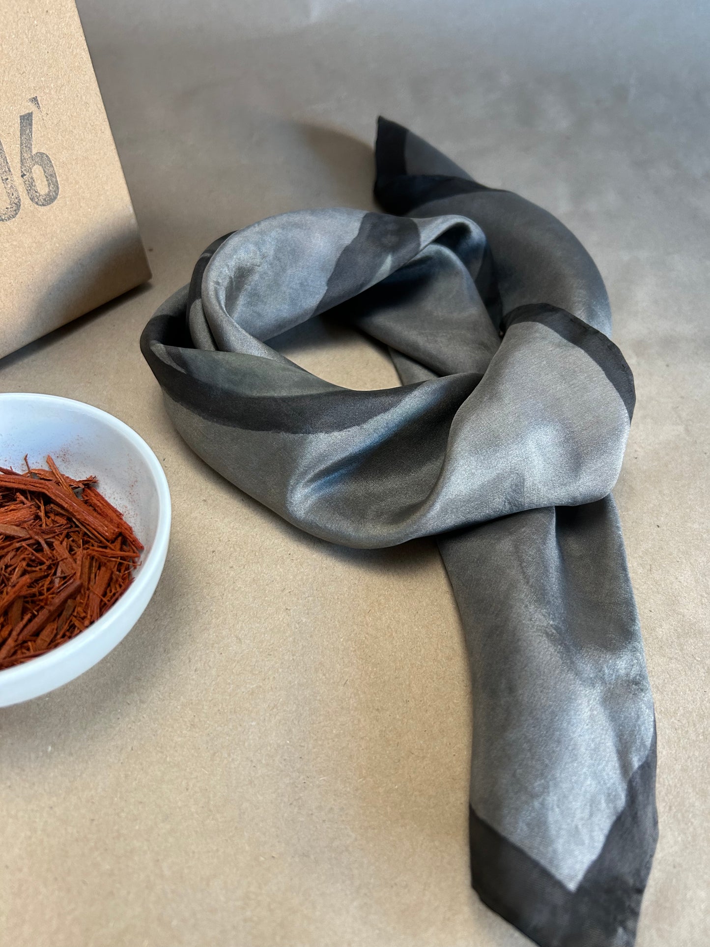 Silk Scarf Black Serpent