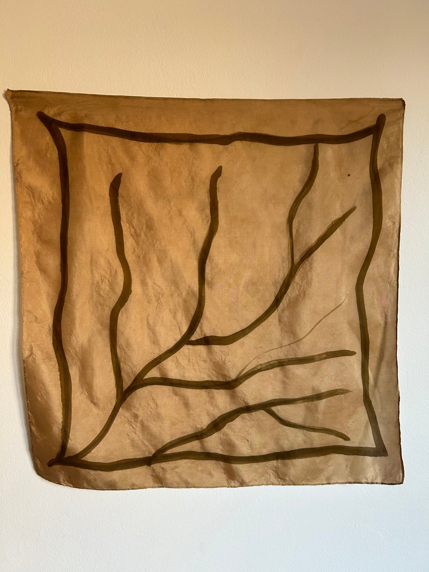Silk Scarf Rose Roots Catuaba and Mangaba