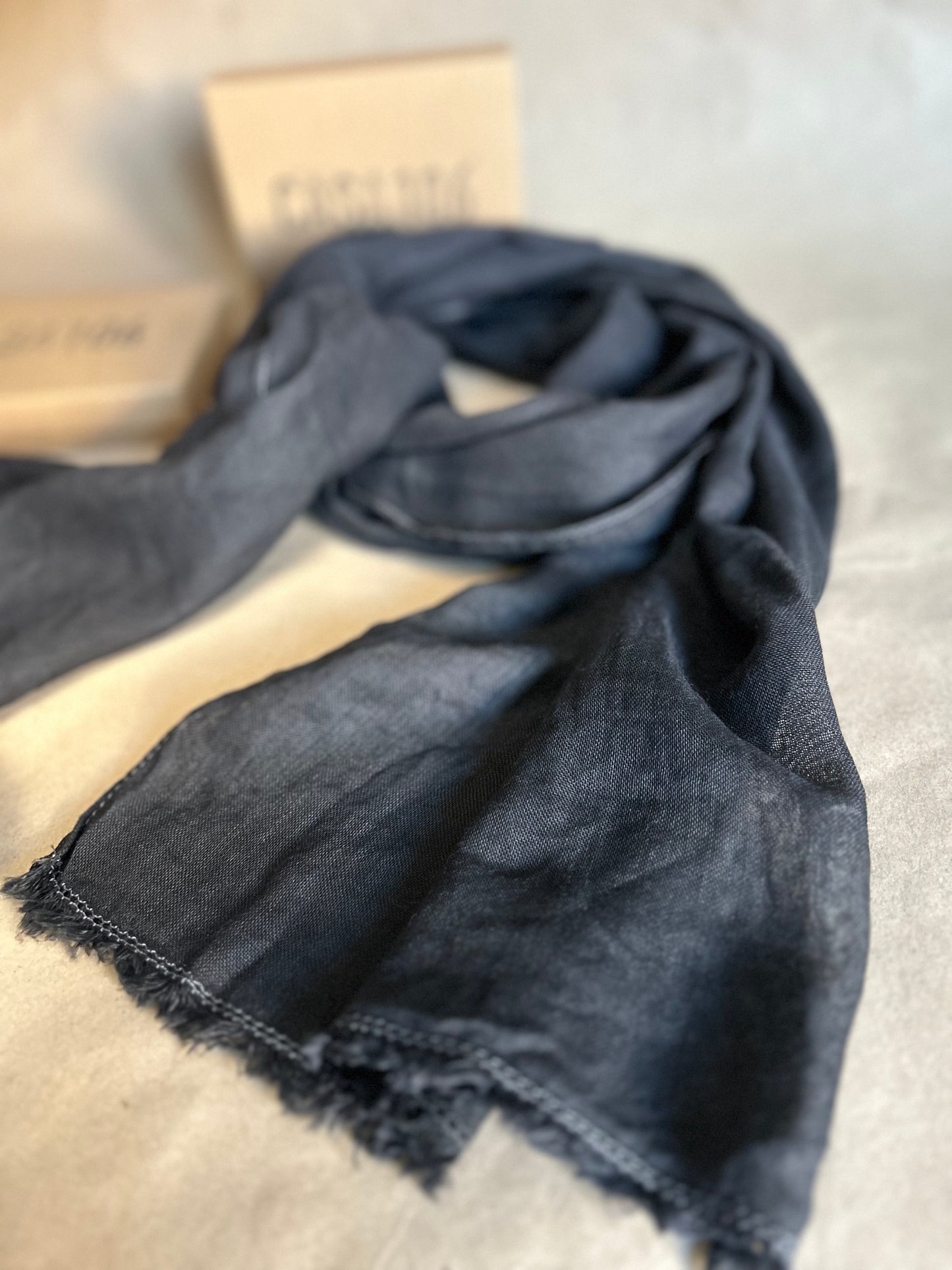 Custom Wool and Silk Scarf Black Roots