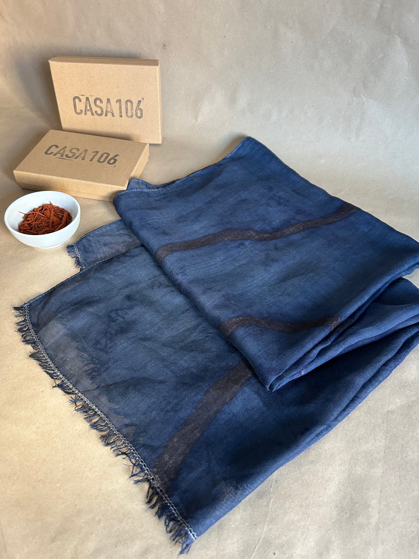Custom Wool and Silk Scarf Marine Roots