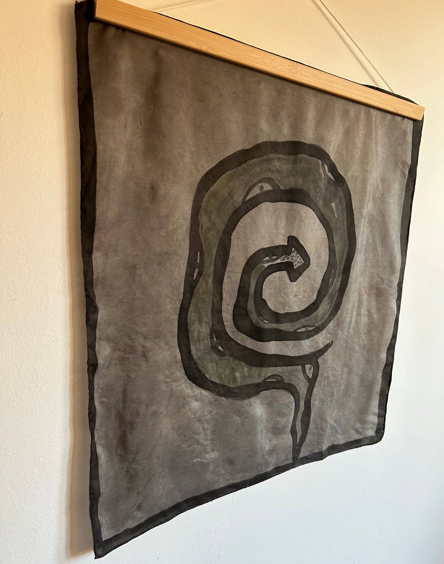 Silk Scarf Black Serpent