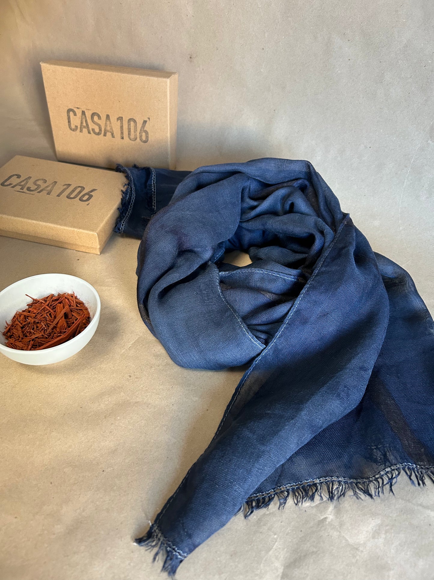 Custom Wool and Silk Scarf Marine Roots