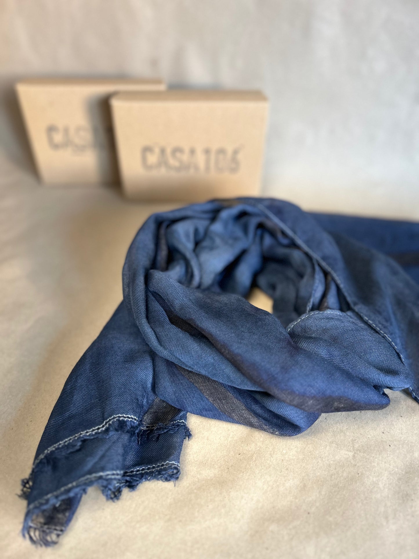 Custom Wool and Silk Scarf Marine Roots