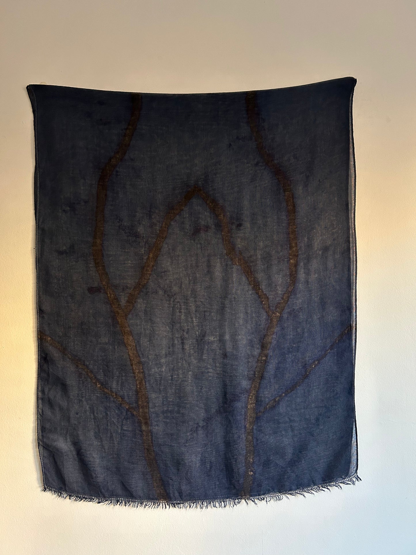 Custom Wool and Silk Scarf Marine Roots