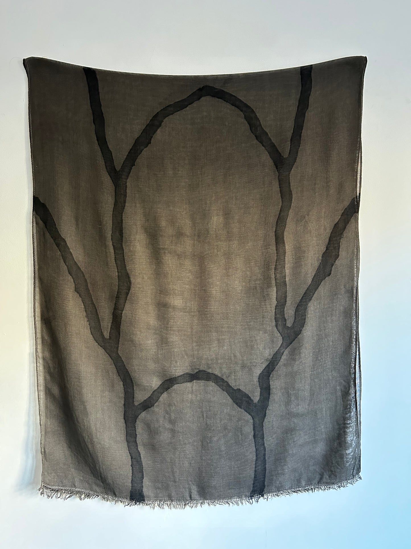 Wool and Silk Scarf Gray Roots