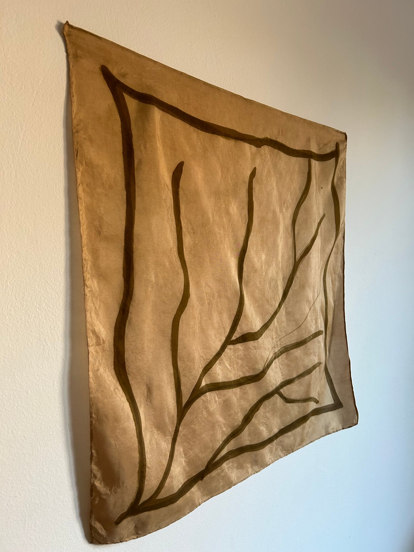 Silk Scarf Rose Roots Catuaba and Mangaba