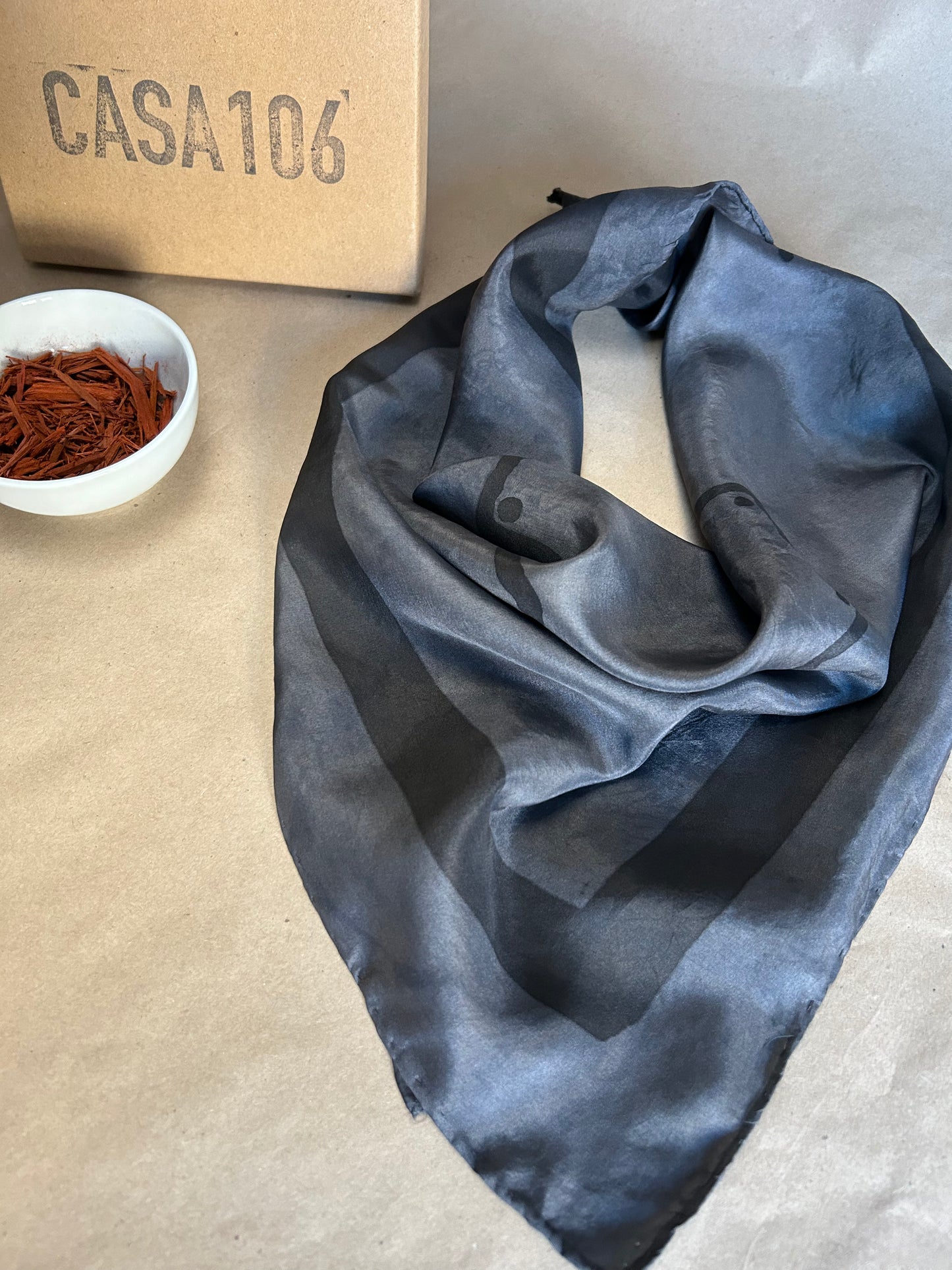 Silk Scarf Black Heart Chakra Mandala