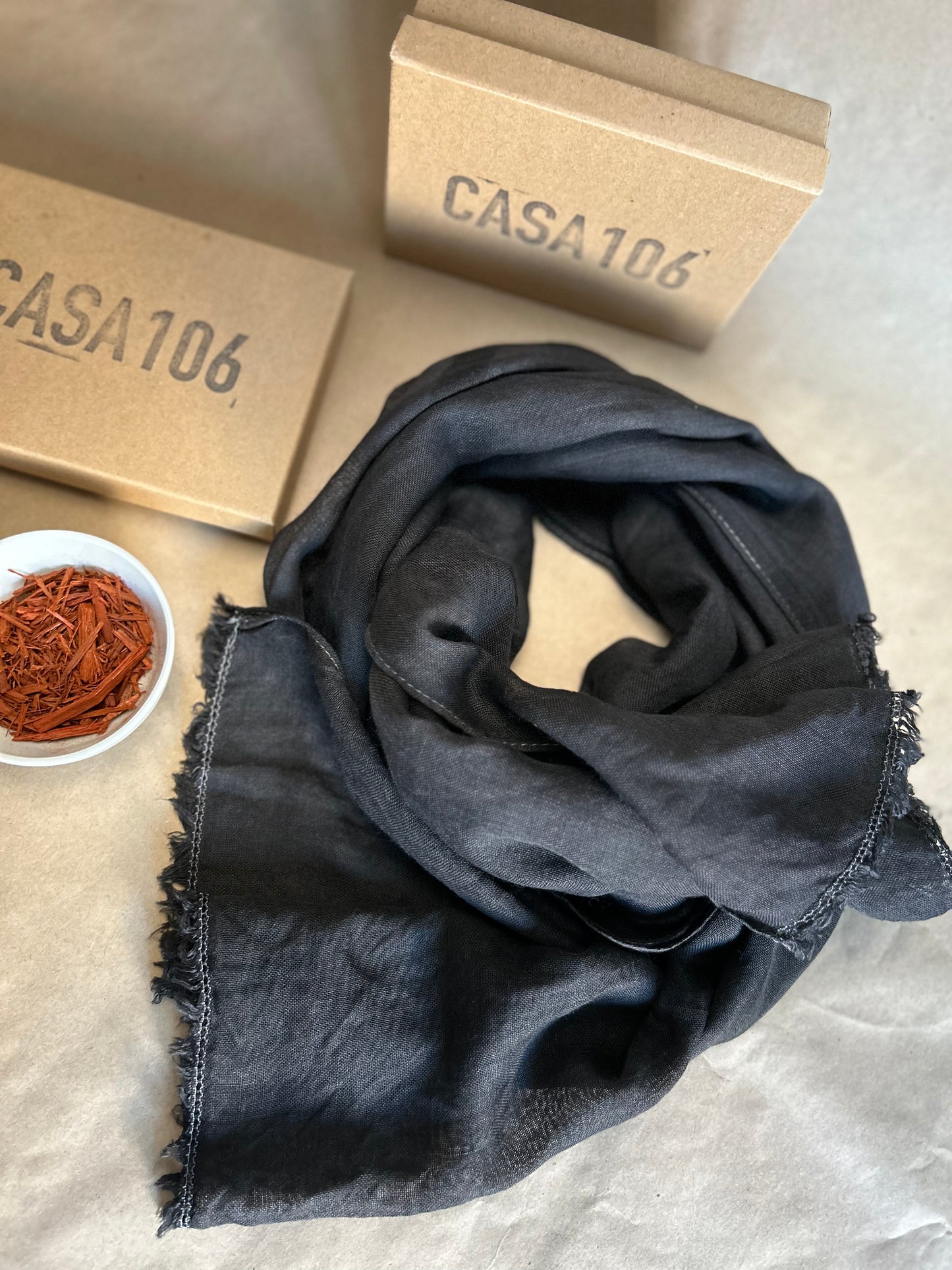 Custom Wool and Silk Scarf Black Roots
