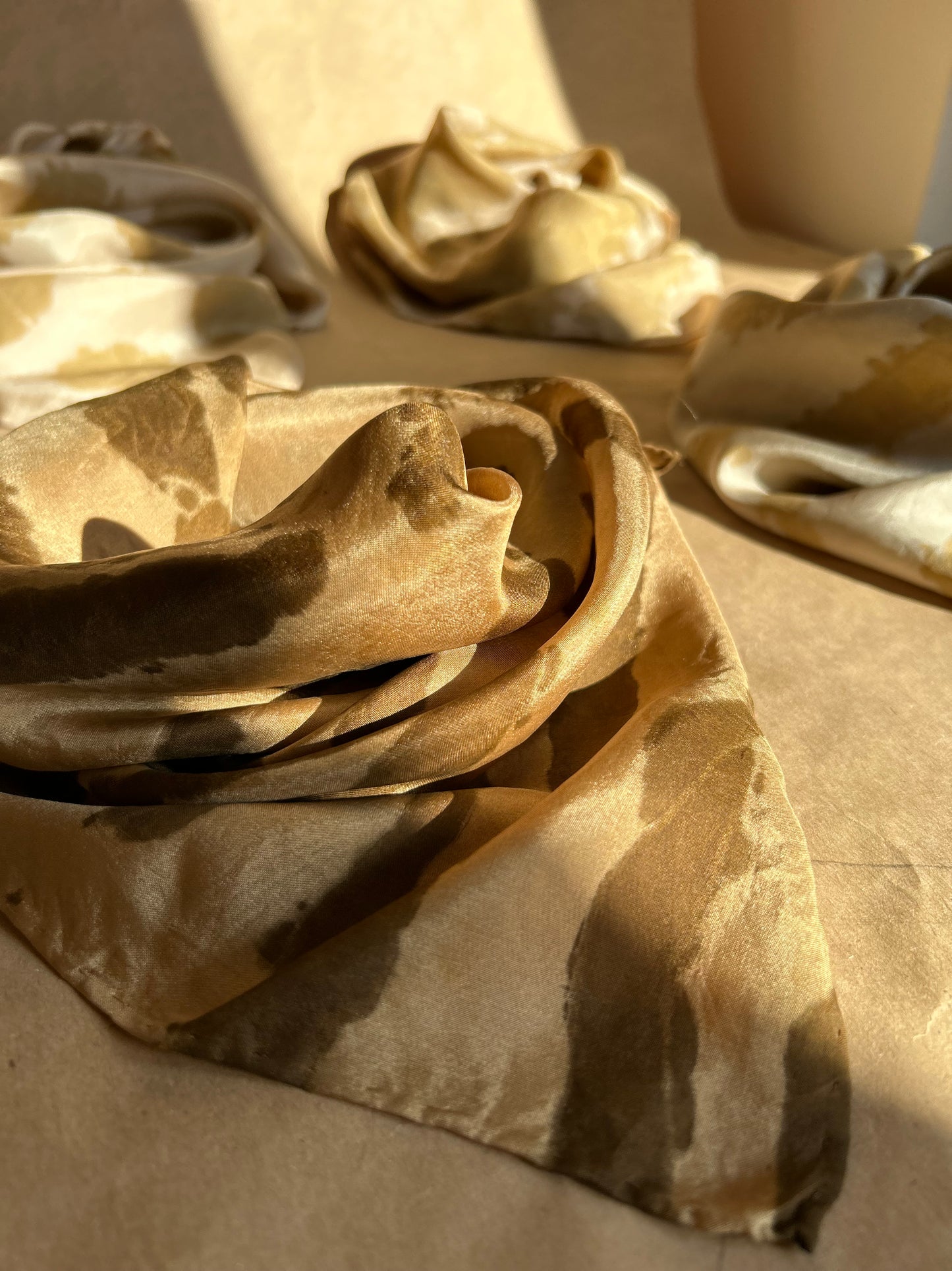 Silk Scarf Onion skin and gold