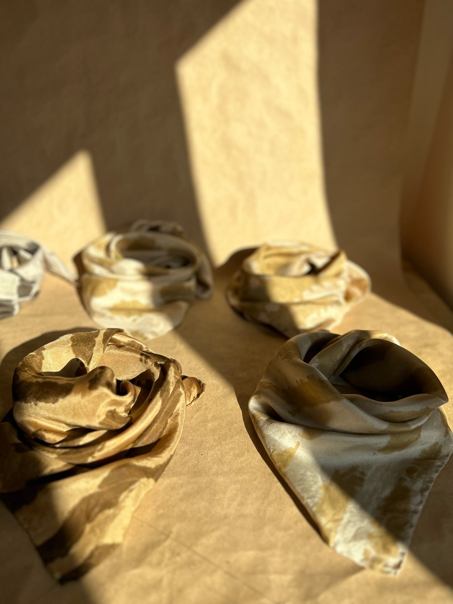 Silk Scarf Onion skin and gold