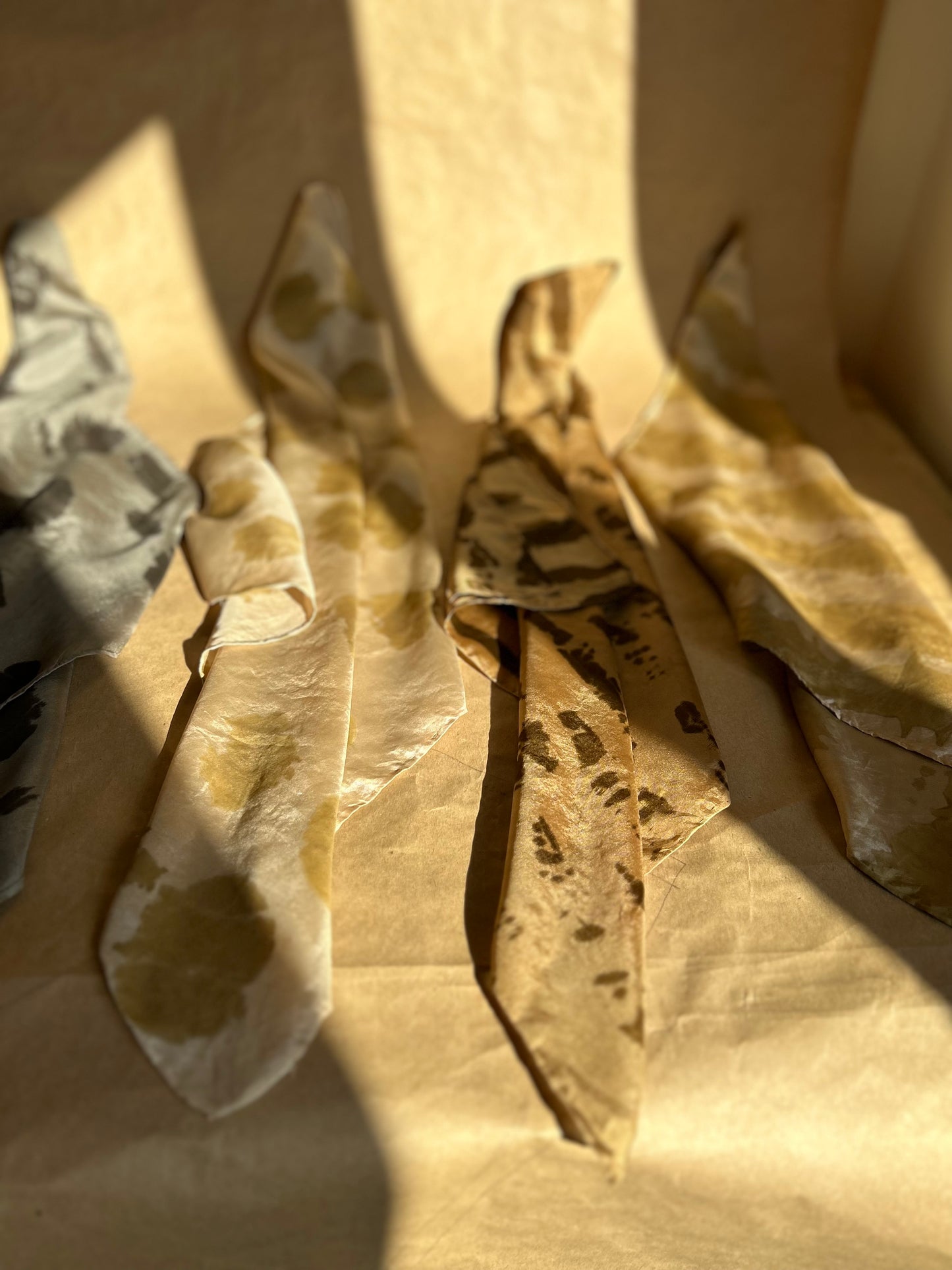 Silk Scarf Onion skin and gold