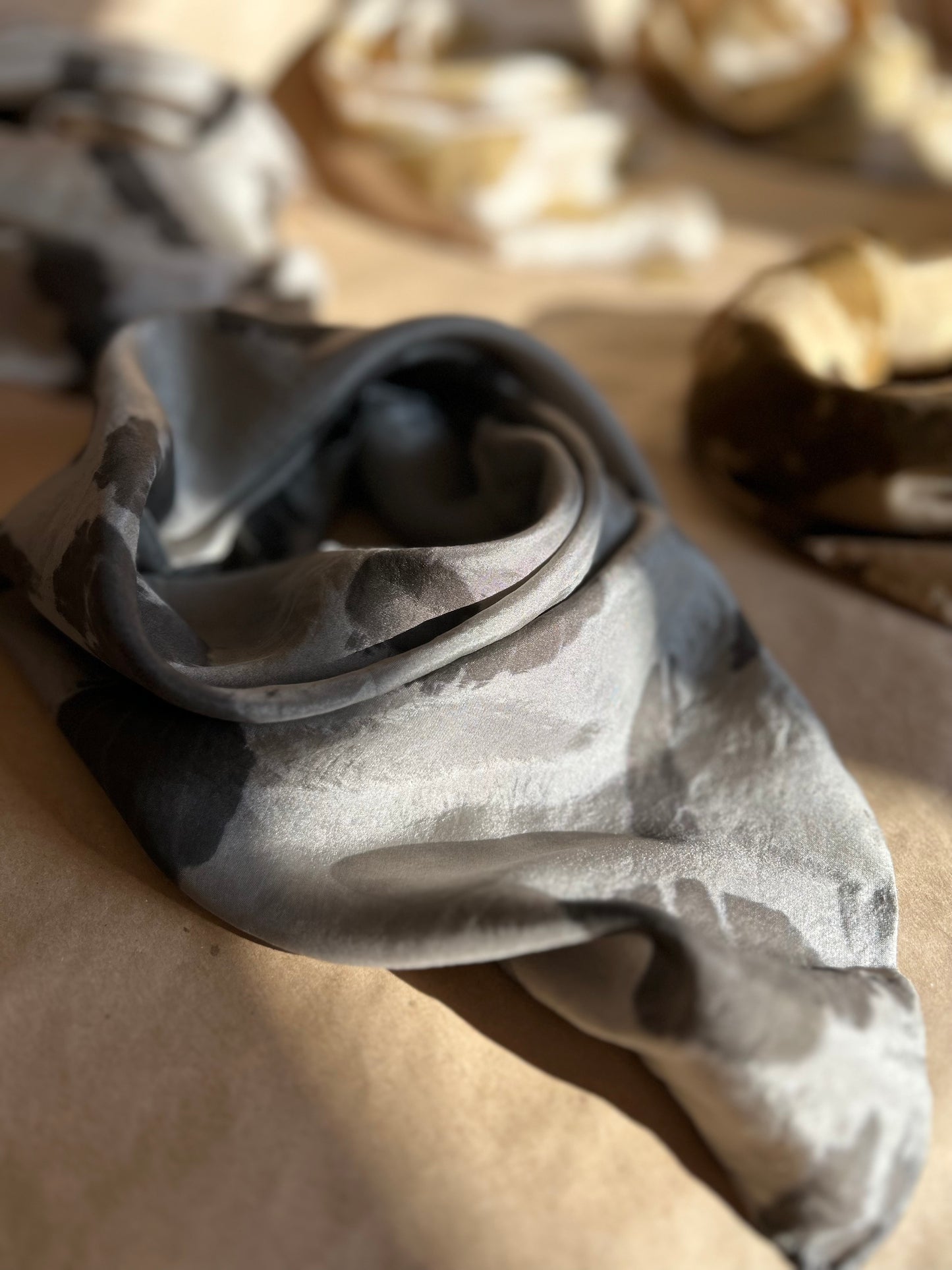 Silk Scarf Eucaliptos and iron