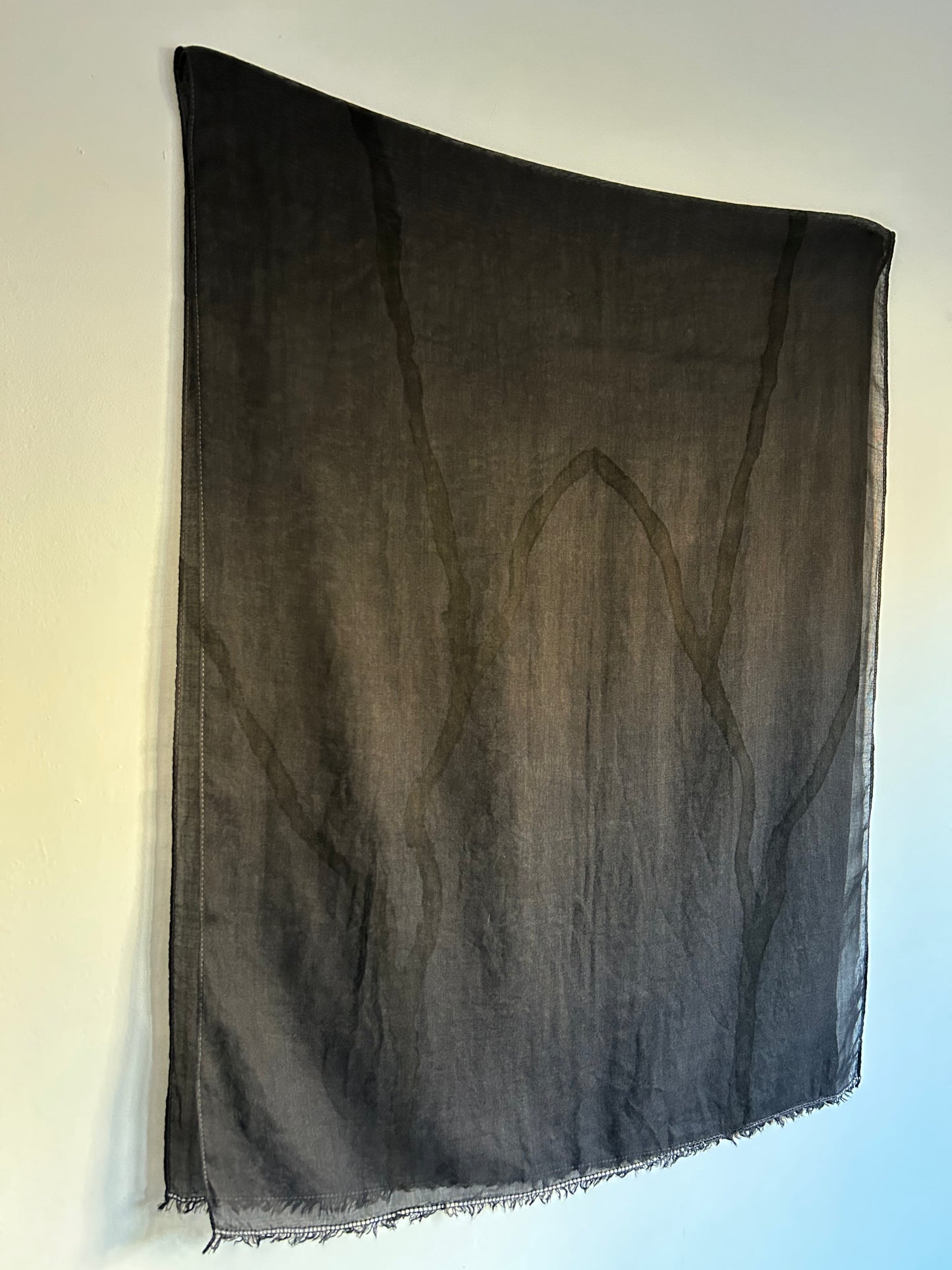 Custom Wool and Silk Scarf Black Roots