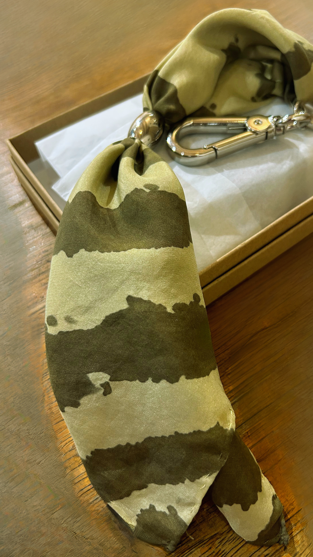 Silk Scarf with Keychain Green Mate Herb