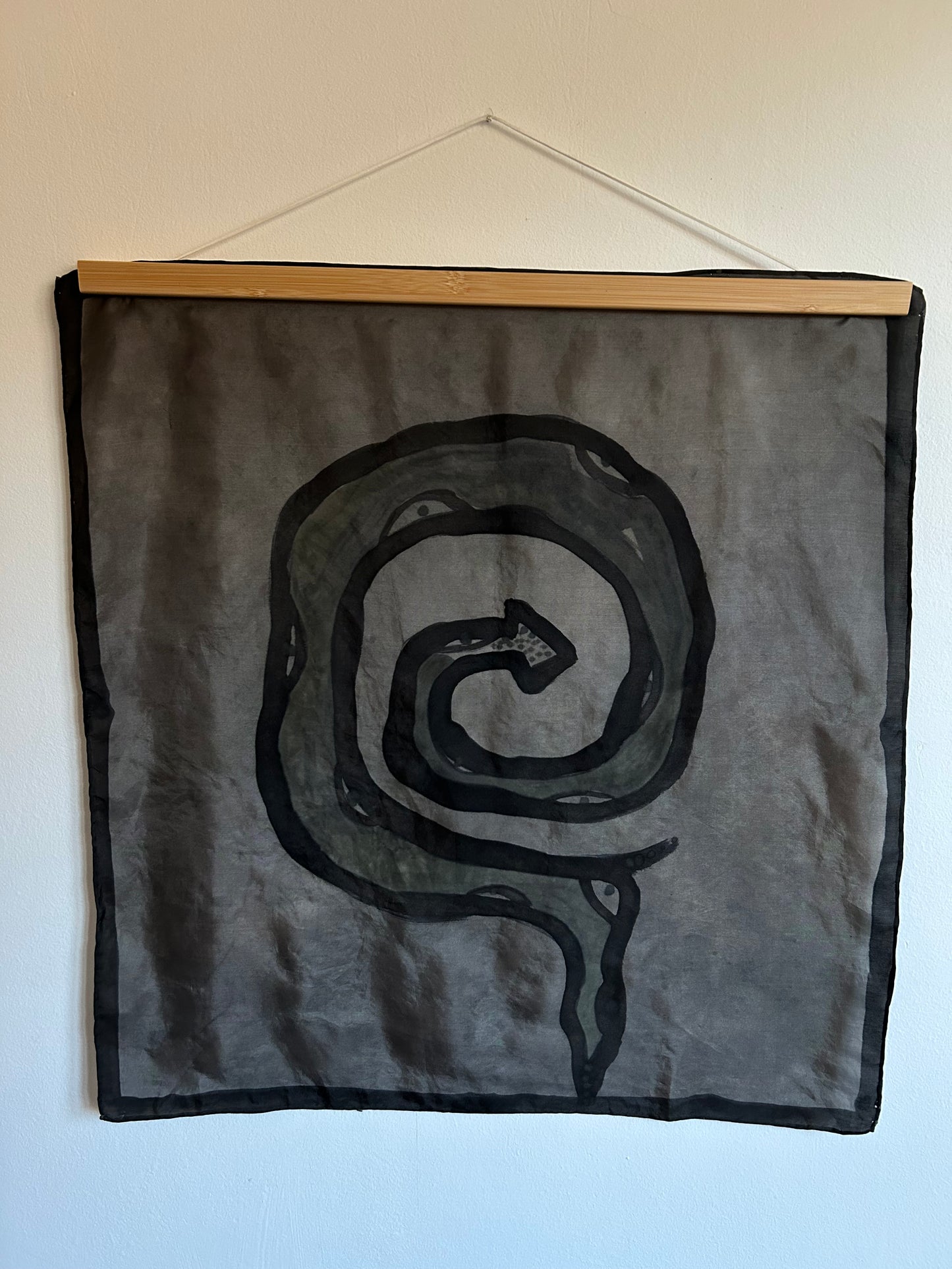 Silk Scarf Black Serpent