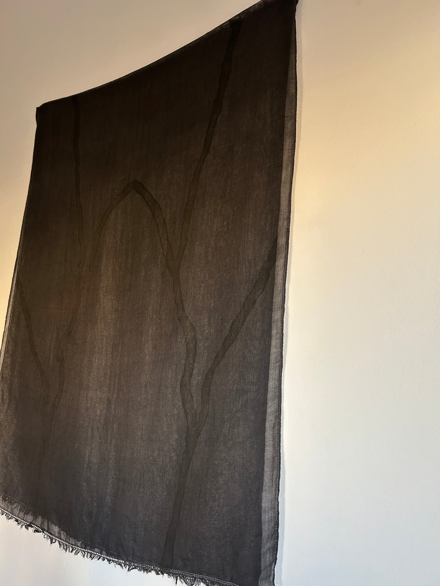 Custom Wool and Silk Scarf Black Roots