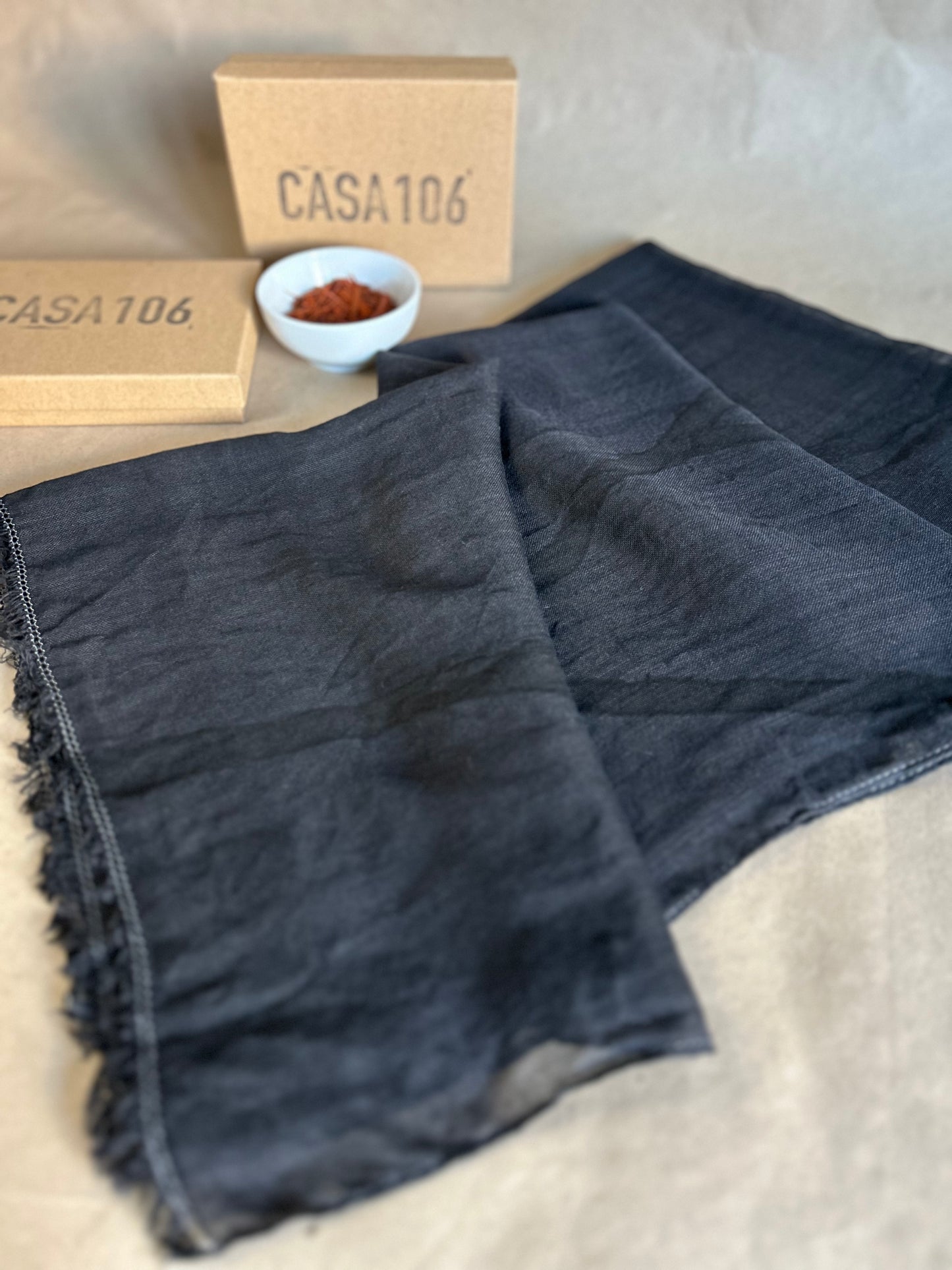 Custom Wool and Silk Scarf Black Roots