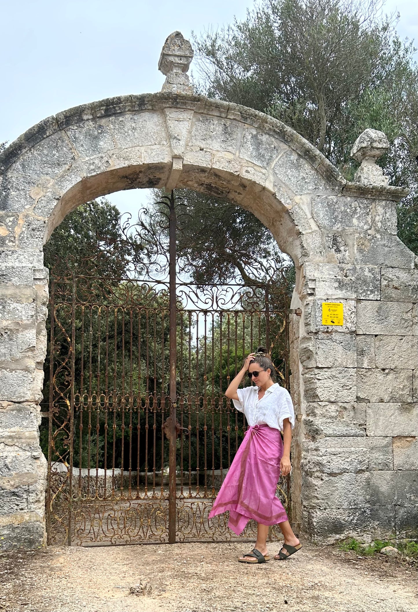 Silk Scarf Magenta Path