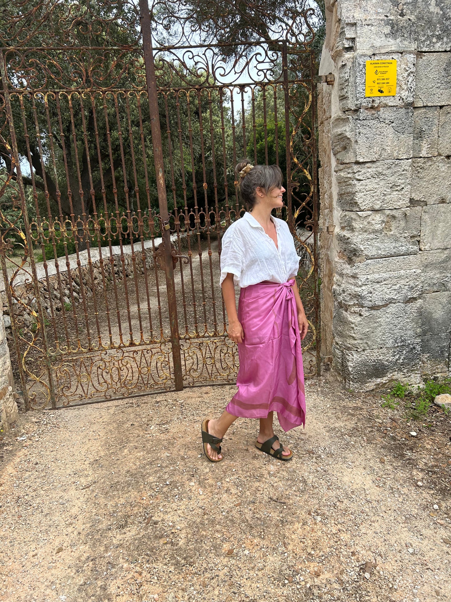 Silk Scarf Magenta Path