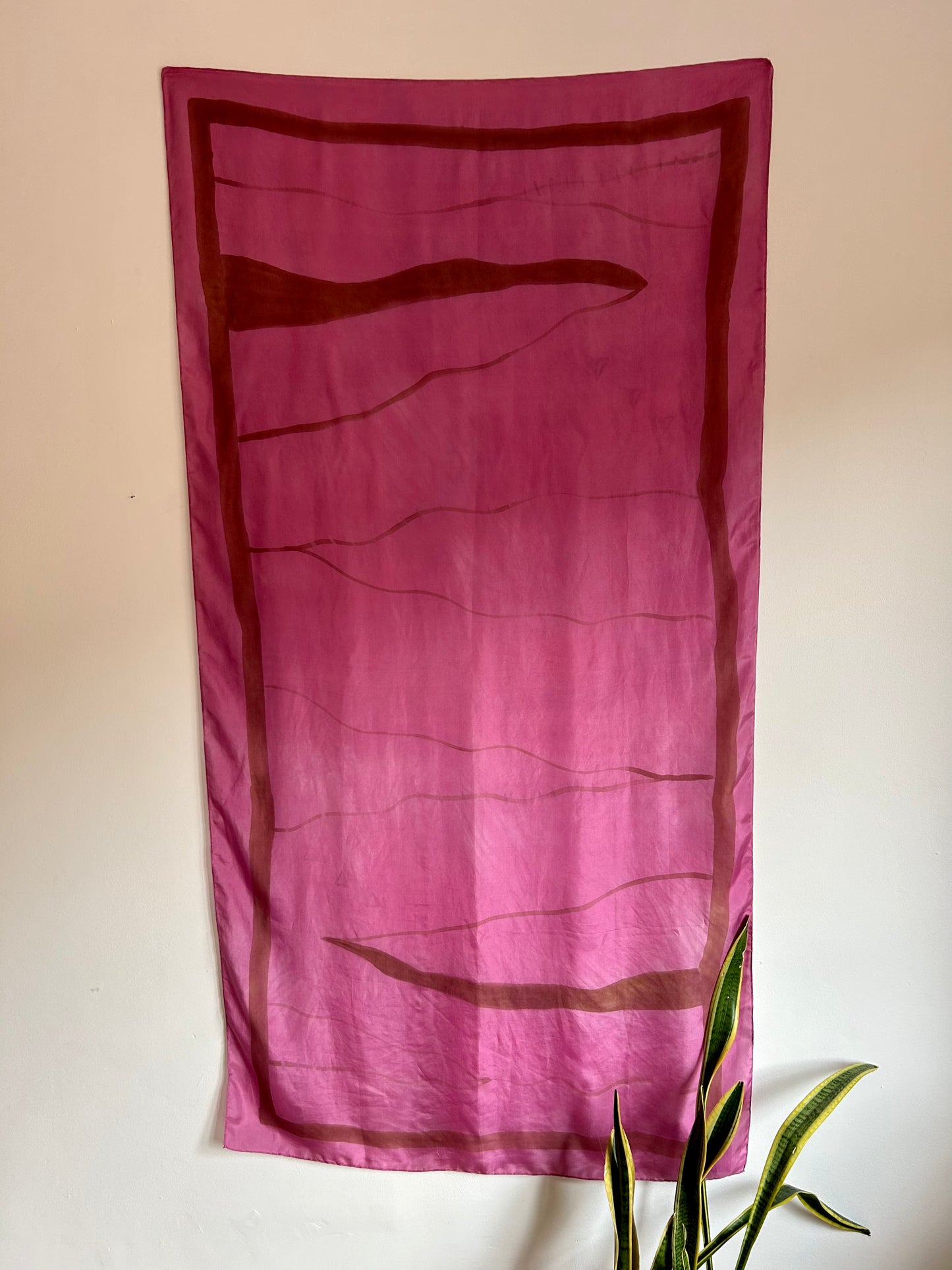 Silk Scarf Magenta Path