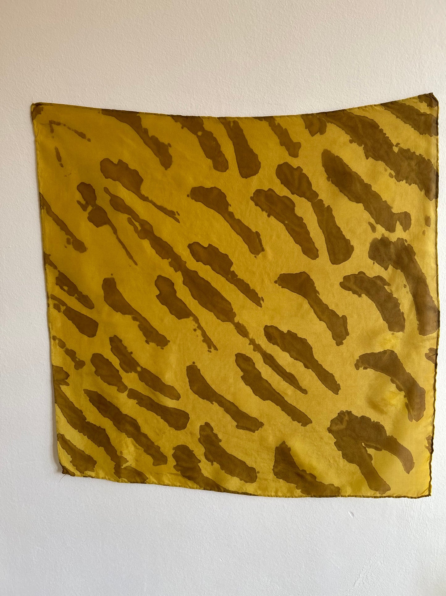 Silk Scarf with Keychain Yellow Tumeric and Onion Skin