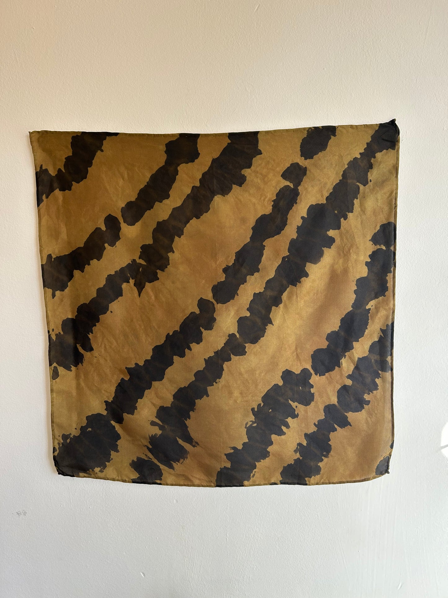 Silk Scarf with Keychain Gold Onion Skin