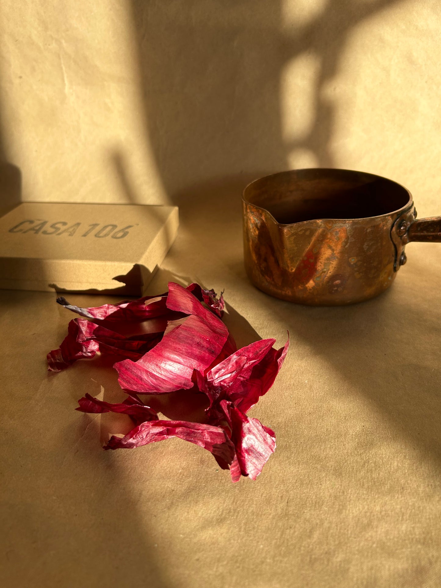 Silk Scarf with Keychain Gold Onion Skin