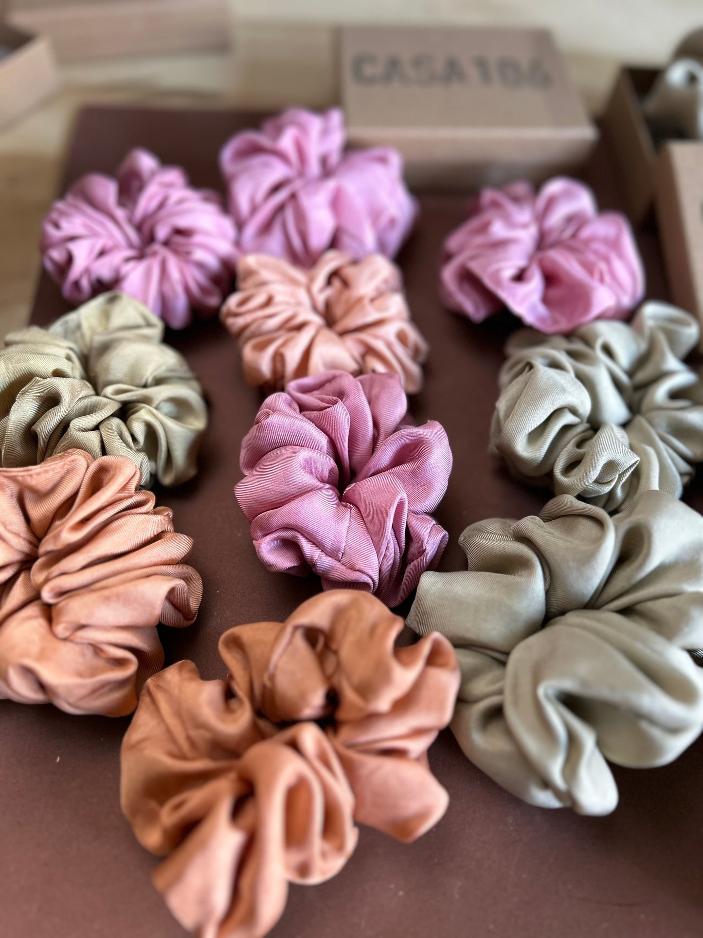 Silk Scrunchie Set Plant Dyed