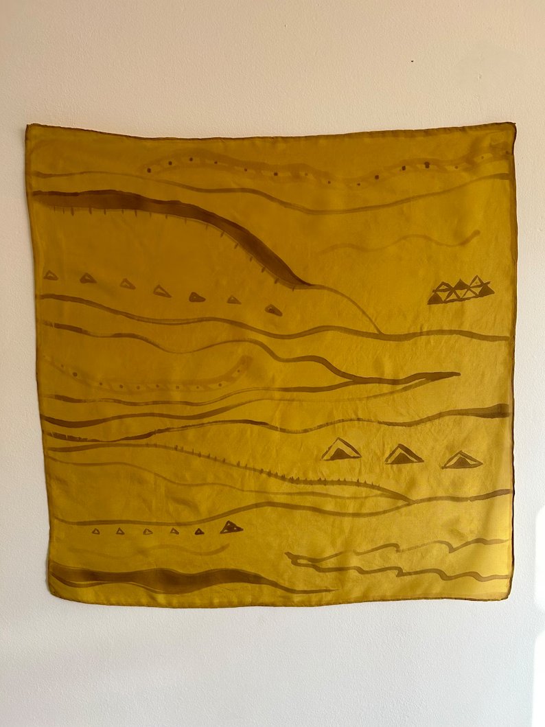 Silk Scarf Yellow Path