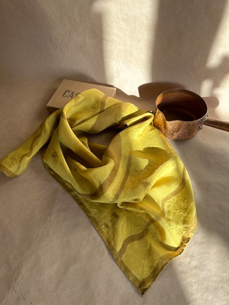 Silk Scarf Yellow Path