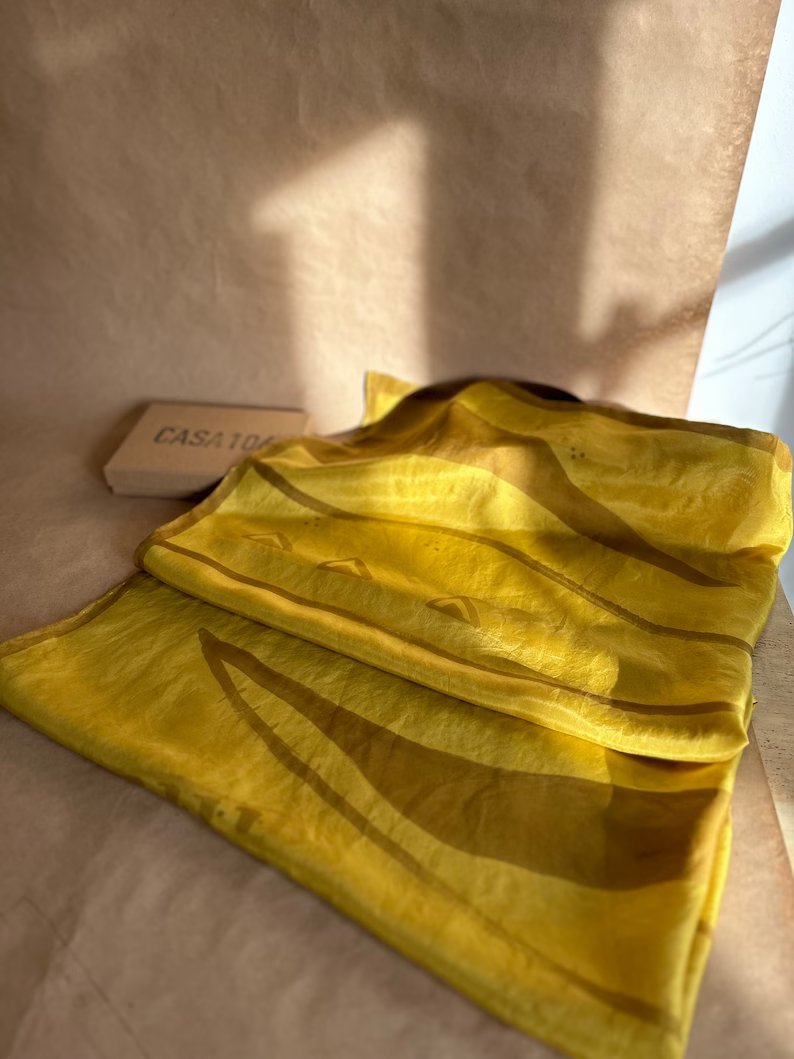 Silk Scarf Yellow Path
