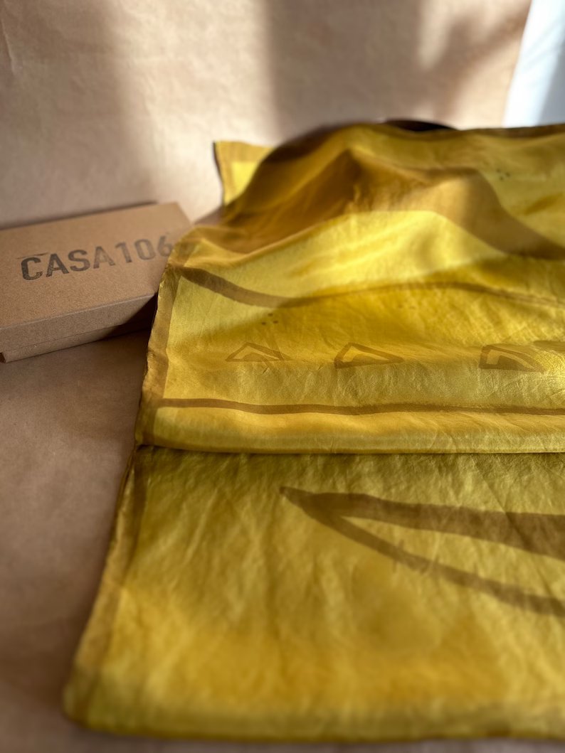 Silk Scarf Yellow Path