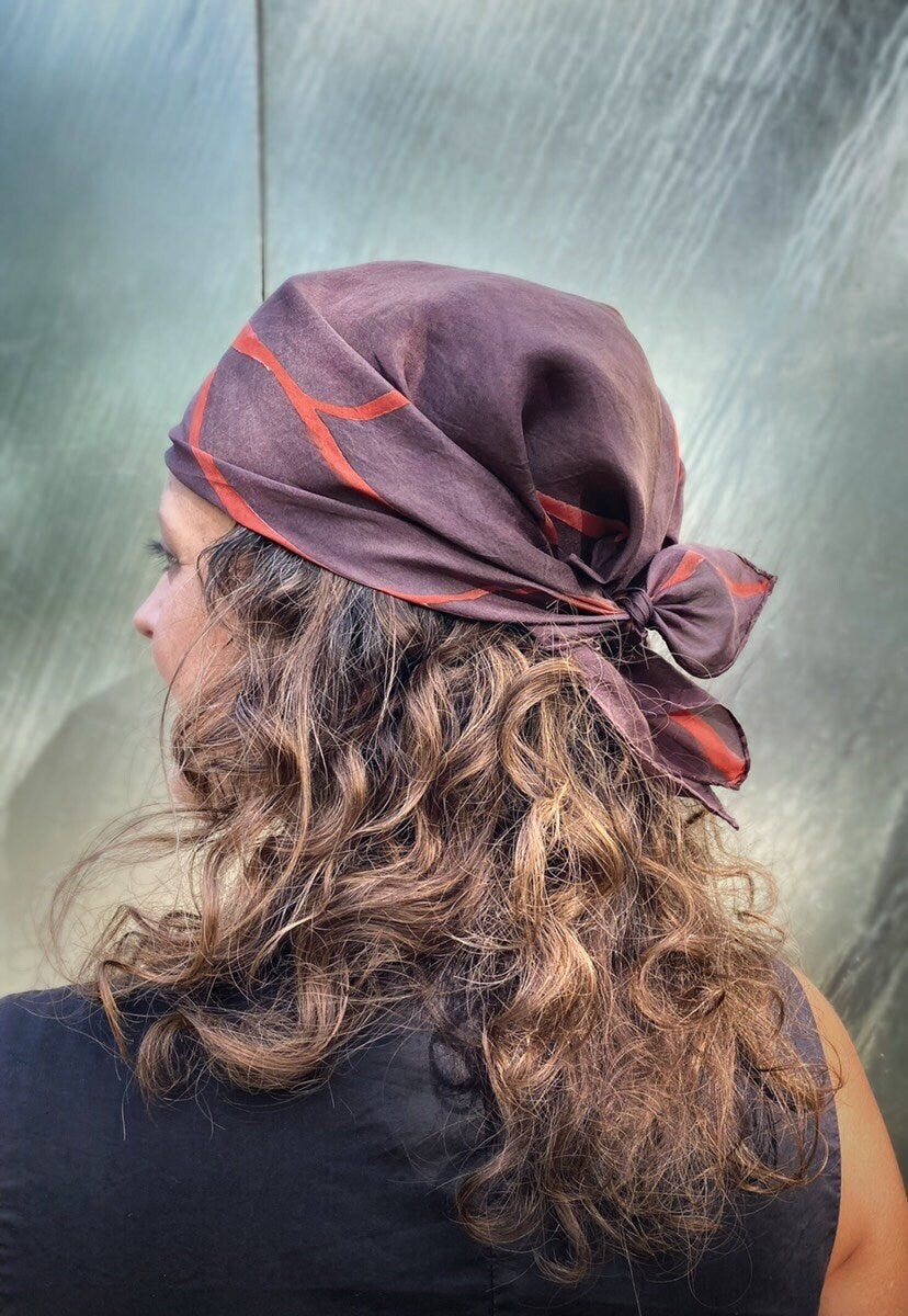 Silk Scarf Rose Roots Catuaba and Mangaba