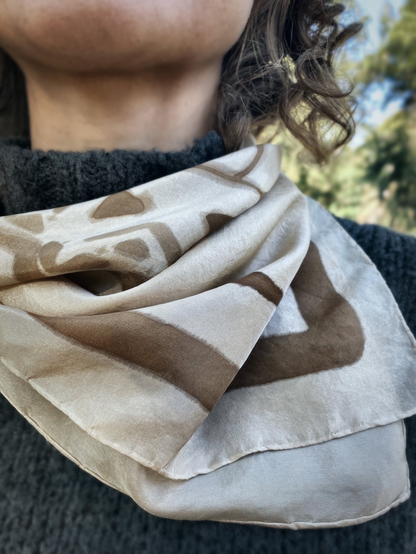 Silk Scarf Beige Heart Chakra