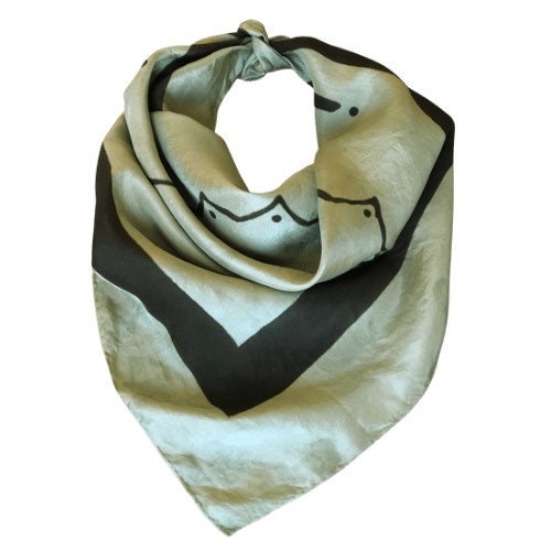 Custom Silk Scarf Green Heart Chakra Mandala