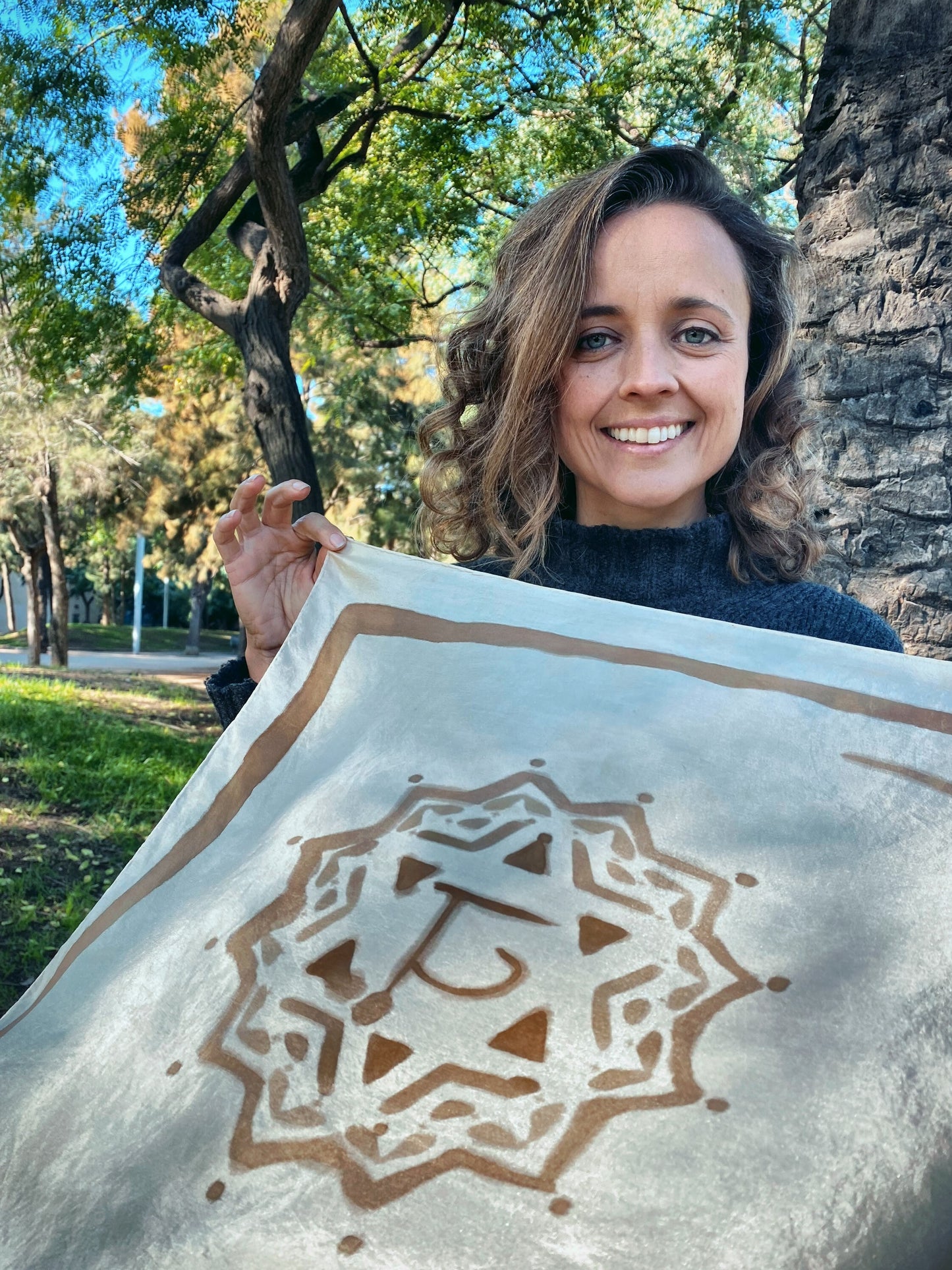 Silk Scarf Beige Heart Chakra