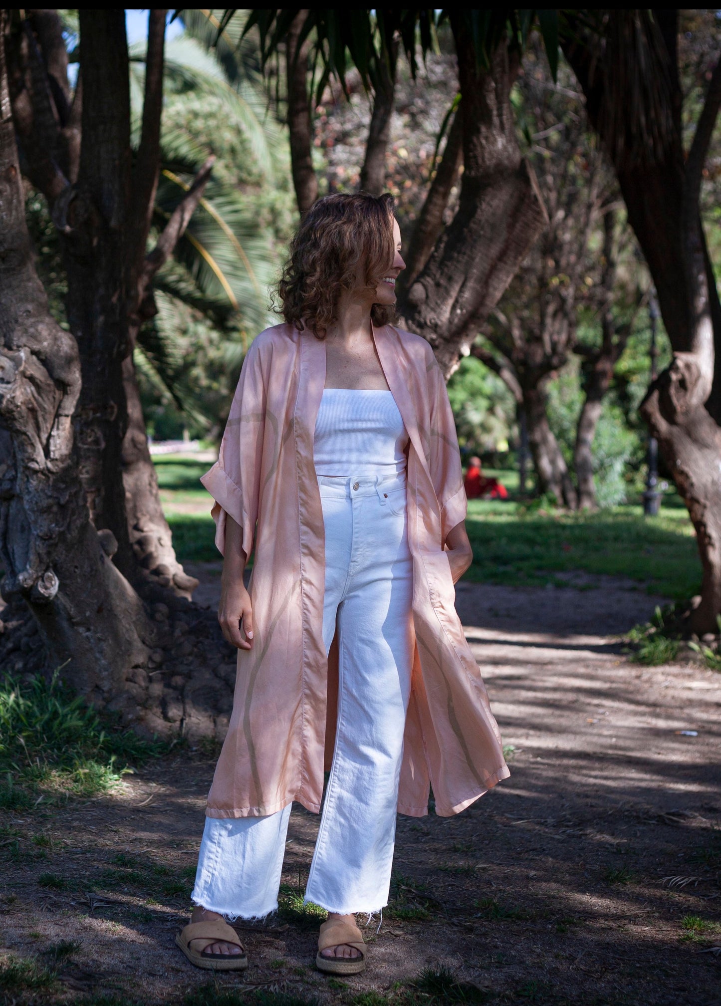 Custom Peignoir Kimono Salmon Roots