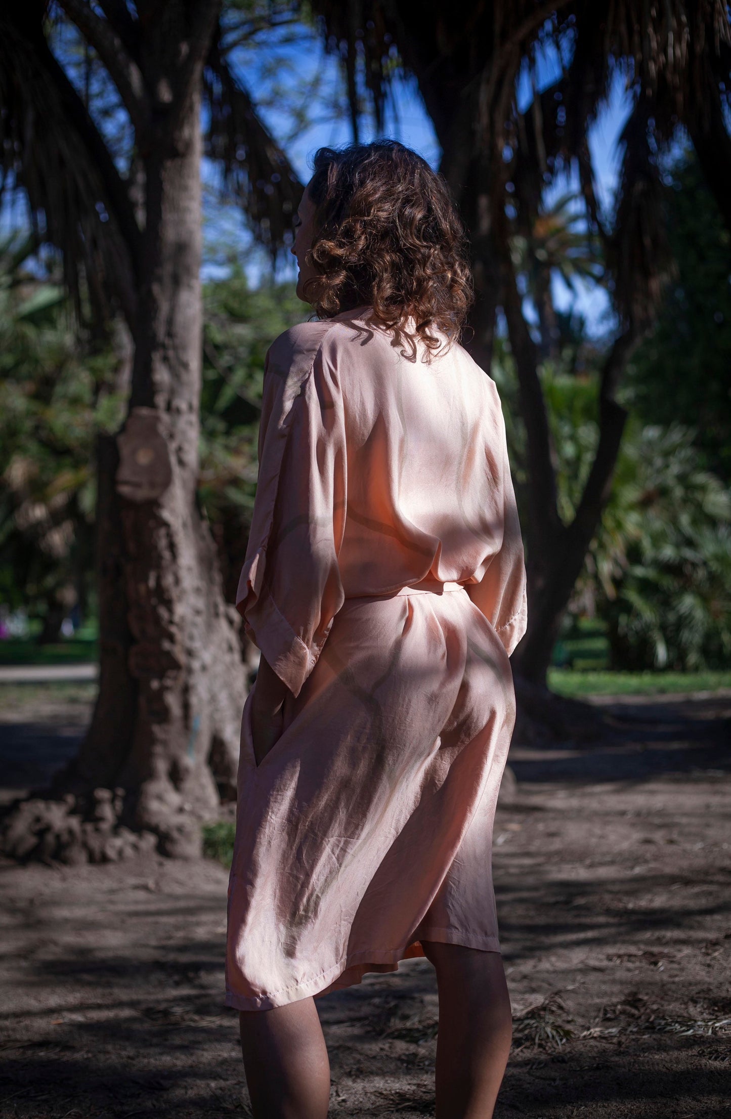 Custom Peignoir Kimono Salmon Roots