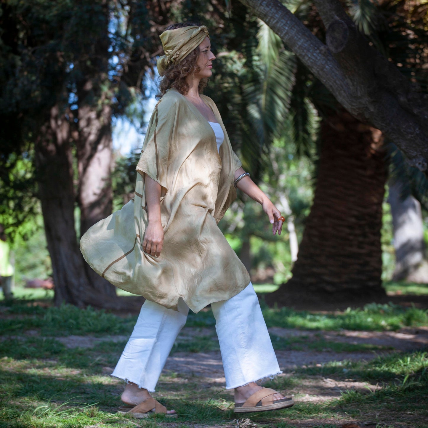 Custom Silk Kimono Heart Chakra Green